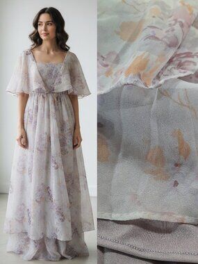 Vtg 70s handmade ethereal formal dress